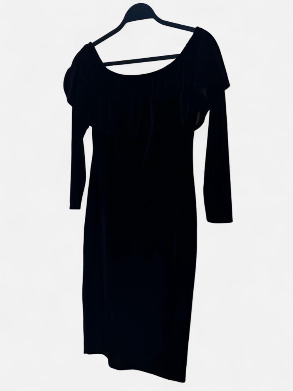 Velvet Off-Shoulder Midi Dress
